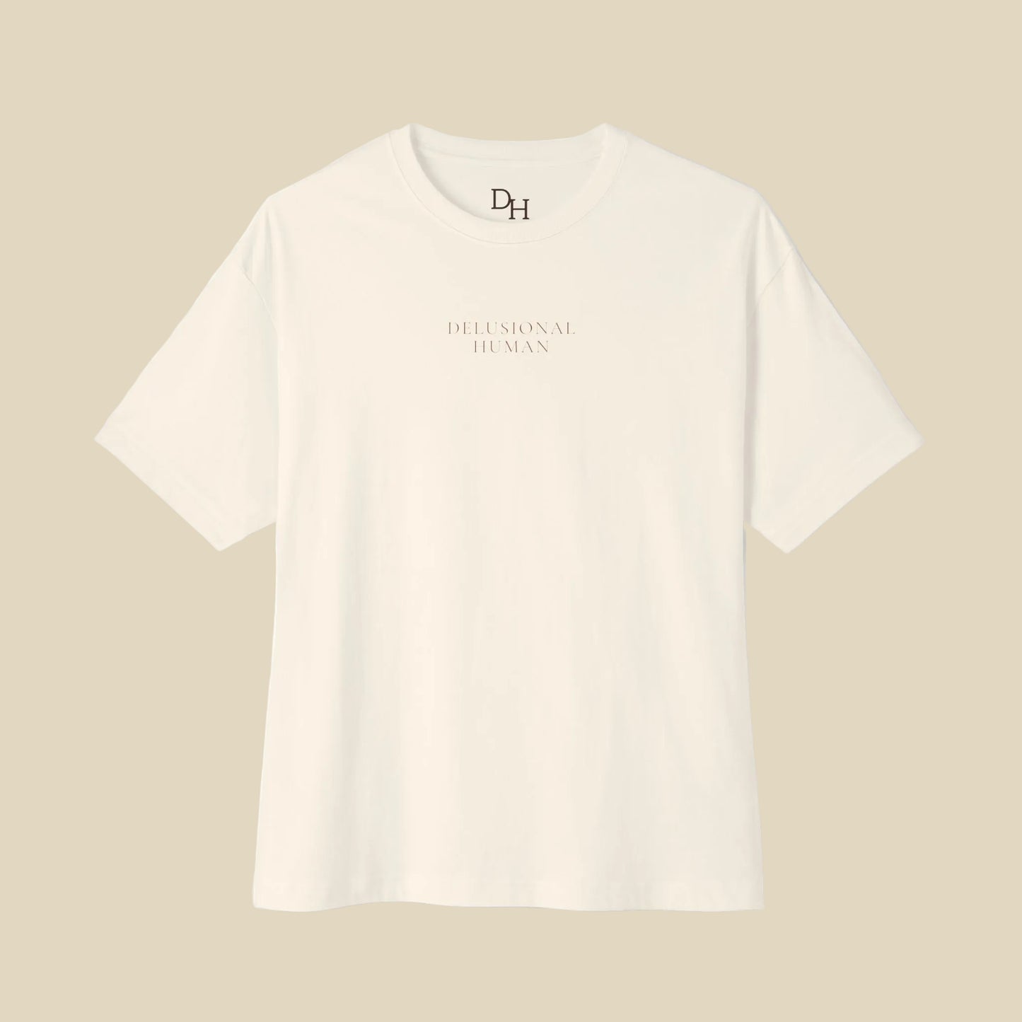 Beige t-shirt on a white background