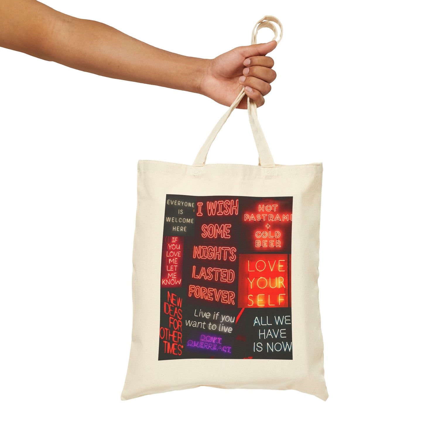 Neon Nights Canvas Tote Bag