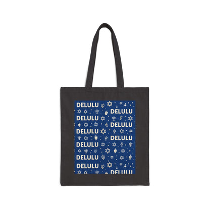 DELULU Hanukkah- Holiday Canvas Tote Bag