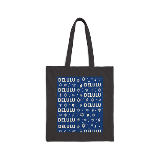 DELULU Hanukkah- Holiday Canvas Tote Bag