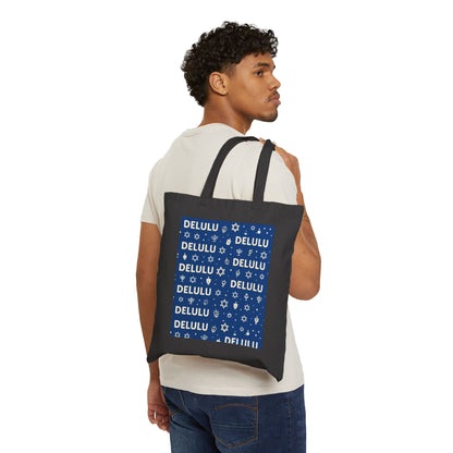 DELULU Hanukkah- Holiday Canvas Tote Bag