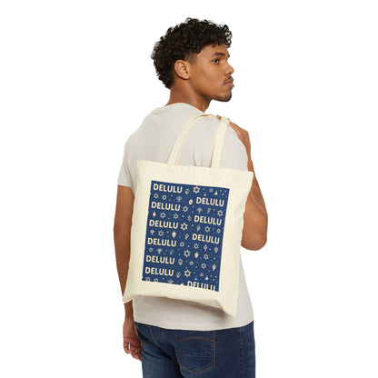 DELULU Hanukkah- Holiday Canvas Tote Bag