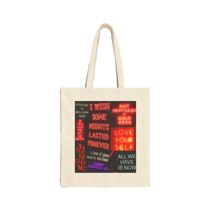 Neon Nights Canvas Tote Bag