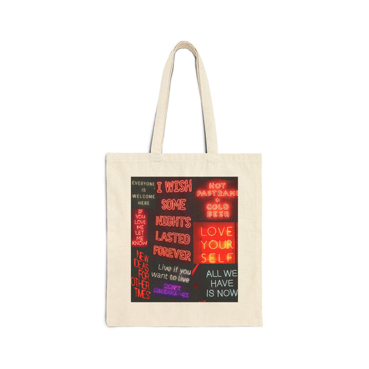 Neon Nights Canvas Tote Bag