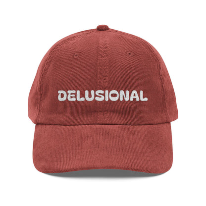 Delusion Front, Human Back Corduroy Cap (Embroidery)