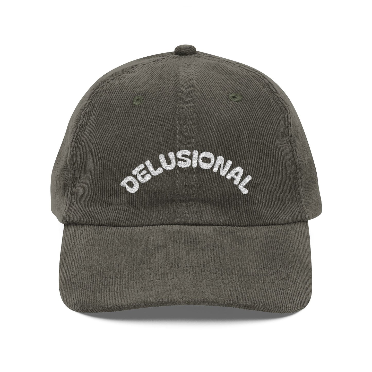 Delusion Front, Human Back Corduroy Cap (Embroidery)