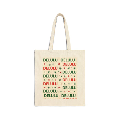 DELULU - Holiday Canvas Tote Bag