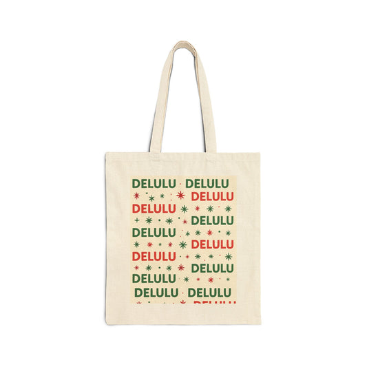 DELULU - Holiday Canvas Tote Bag