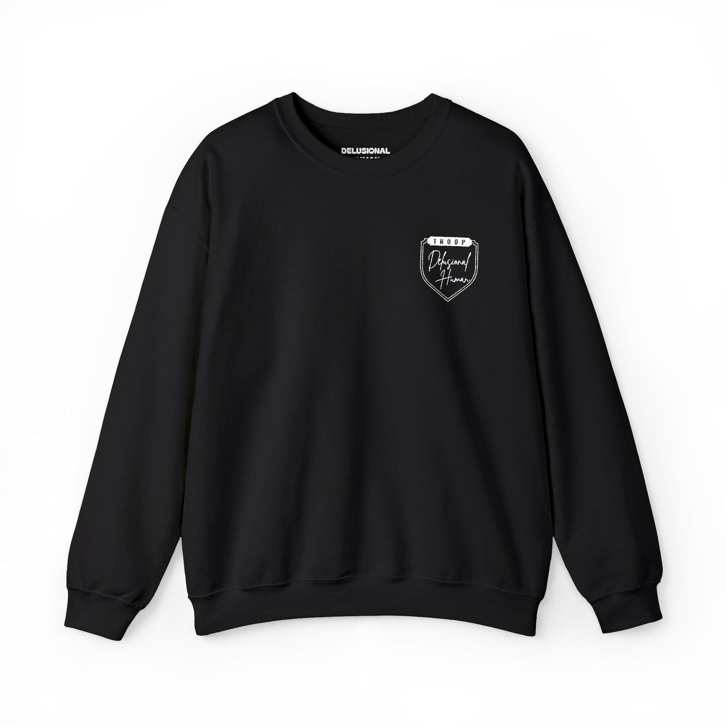 Embroidered Troop Delusional Human Crewneck