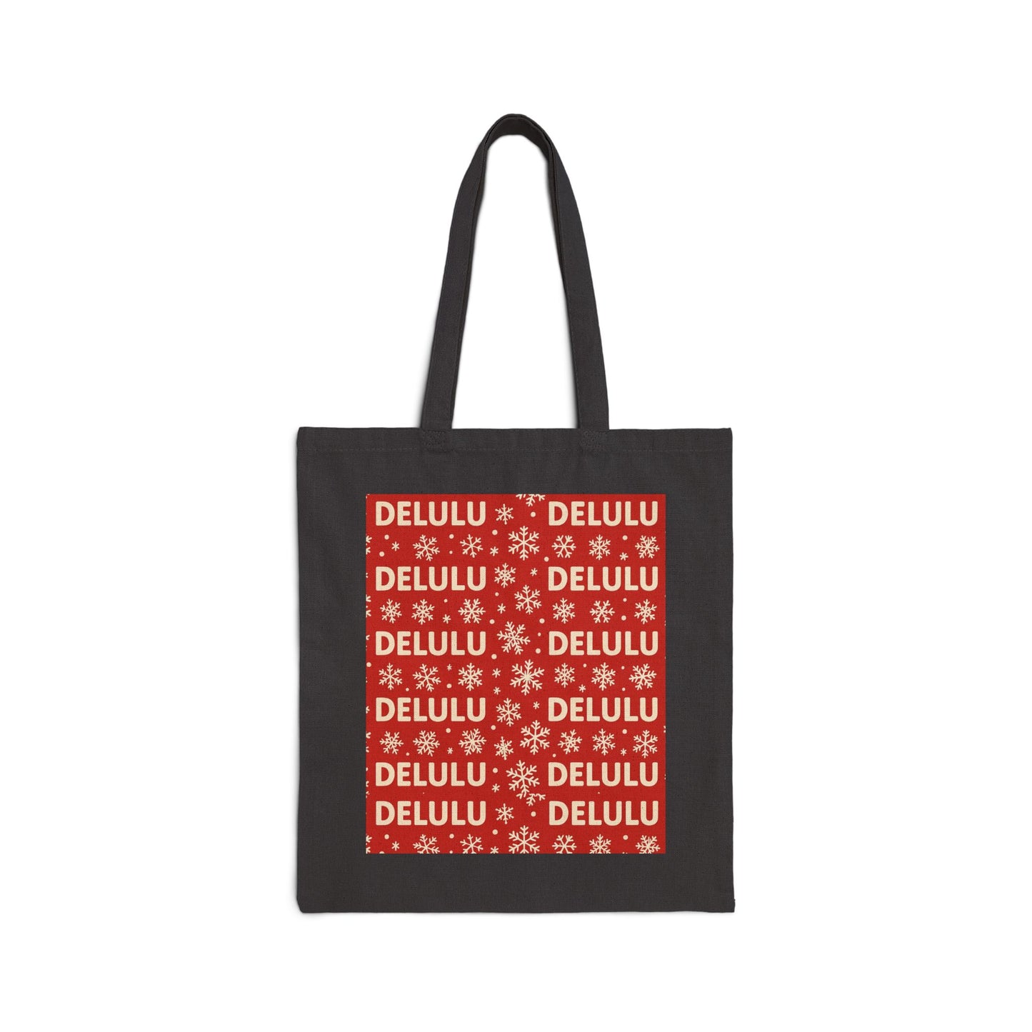 DELULU Red- Holiday Canvas Tote Bag