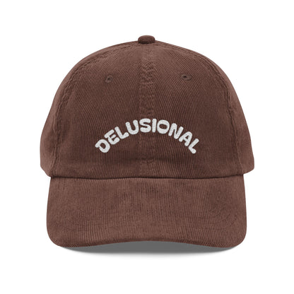 Delusion Front, Human Back Corduroy Cap (Embroidery)