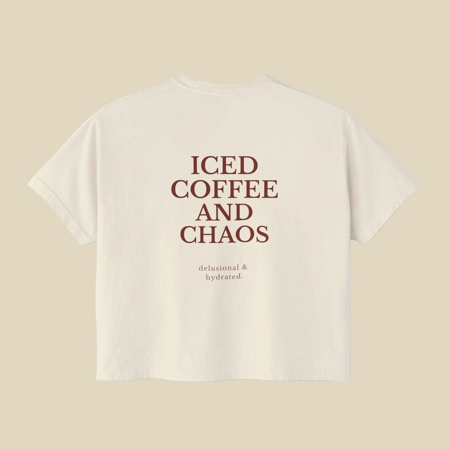 Iced Coffee And Chaos Cropped Boxy Tee