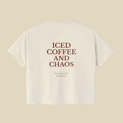 Iced Coffee And Chaos Cropped Boxy Tee