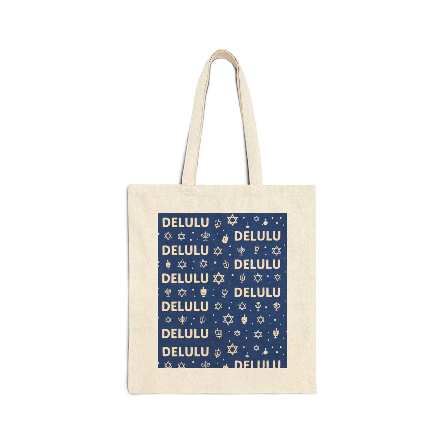 DELULU Hanukkah- Holiday Canvas Tote Bag