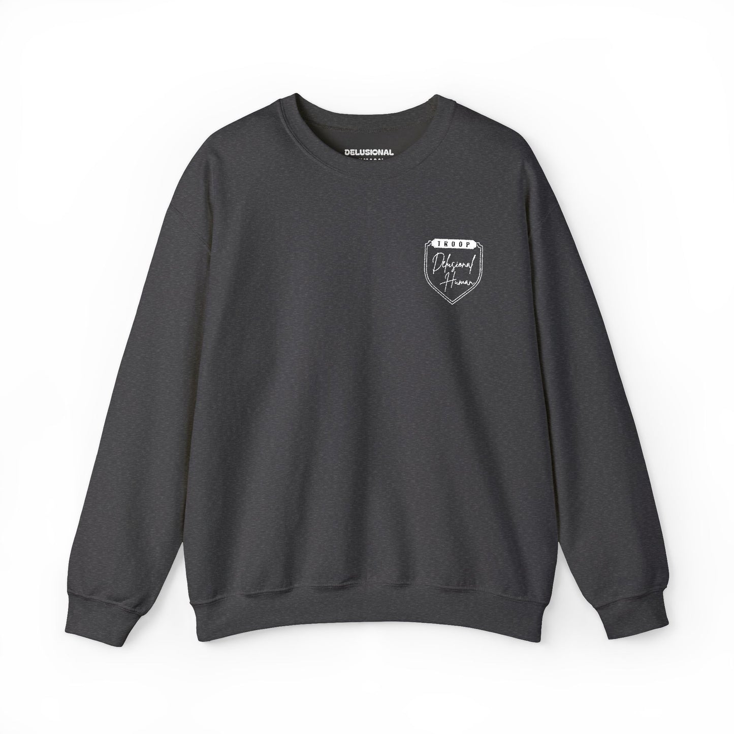 Embroidered Troop Delusional Human Crewneck
