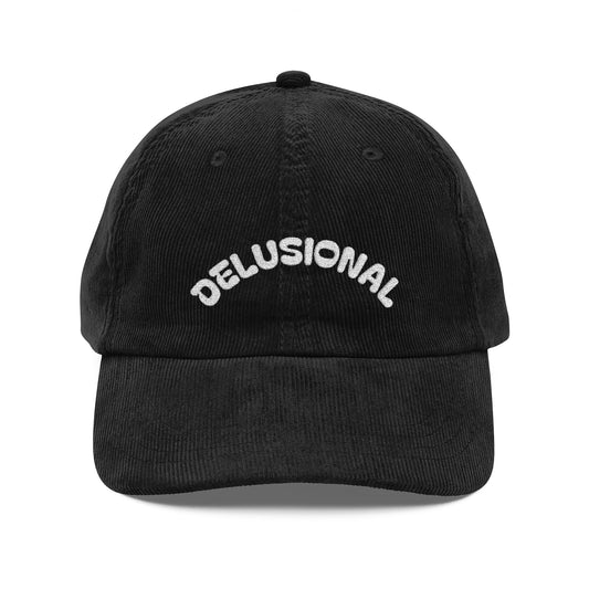 Delusion Front, Human Back Corduroy Cap (Embroidery)